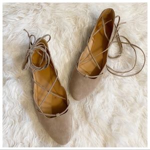 Nine West - Suede Lace Up Ballet Flat sz. 11